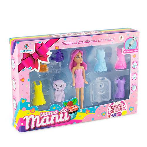 Boneca Colecionável Turma da Manu com efeite de lápis embalagem 4 301BN_